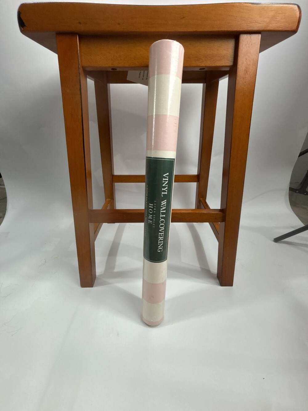 Laura Ashley Cirque Wallpaper Roll 10m x 53cm Light Rose White Striped